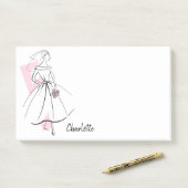 Fashion Bride Pink Nom post-it notes (Sur un bureau)