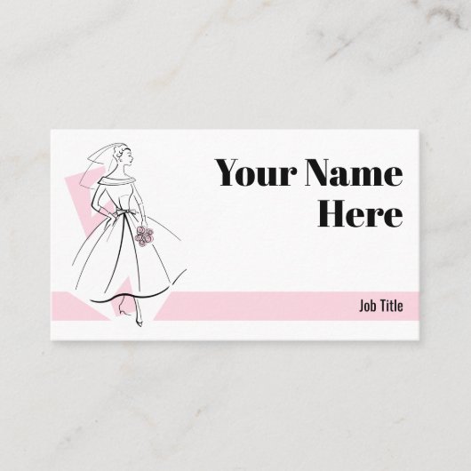Fashion Bride rose carte de visite rayure rose (Devant)