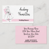 Fashion Bride rose carte de visite retour rose (Devant / Derrière)