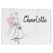 Fashion Bride rose Nom sac cadeau grand rose (Dos)