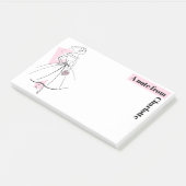 Fashion Bride rose Note Nom post-it notes (Incliné)