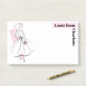 Fashion Bride rose Note Nom post-it notes (Sur un bureau)