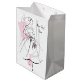 Fashion Bride rose Texte sac cadeau moyen (Dos Angle)