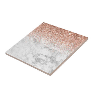 Fashion Elegant white Ombre Glitter Glitter Marble Tegeltje
