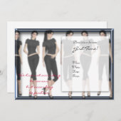 Fashion Forward Girl Time Invitations (Devant / Derrière)