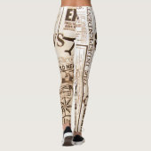 Fashion Forward Journaux Vintages Imprimer Legging (Dos)
