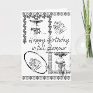 Fashion Glam carte d'anniversaire Elegant noir et 