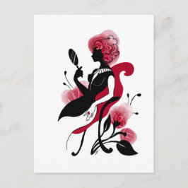 Fashion glamour beautiful graphic illustration briefkaart