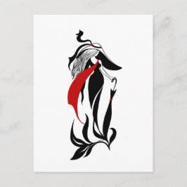 Fashion glamour beautiful graphic illustration briefkaart