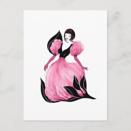 Fashion glamour beautiful watercolor illustration briefkaart