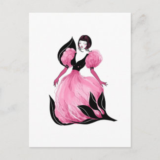 Fashion glamour beautiful watercolor illustration briefkaart