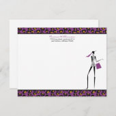 Fashion Icon Custom Flat Note Cartes (violet) (Devant / Derrière)