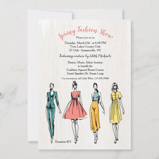 Fashion Model Fashion Show Invitation (Devant)