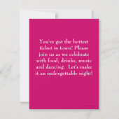 Fashion Pink Zebra sur mesure Invitations (Dos)