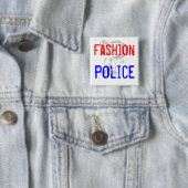 Fashion, Police Vierkante Button 5,1 Cm (In situ)