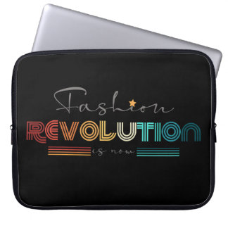 Fashion Revolution Retro Typografische Laptophoes Laptop Sleeve