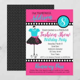 Fashion Show Anniversaire Invitation