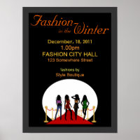 Fashion Show d'hiver Designer Posters noirs et rou