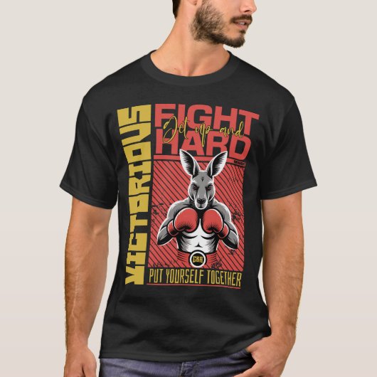 Fashion Style Kangaroo Boxing Fighter Art Design T-shirt (Voorkant)
