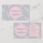 Fashion Stylist Boho Retro Floral Carte de visite (Devant / Derrière)