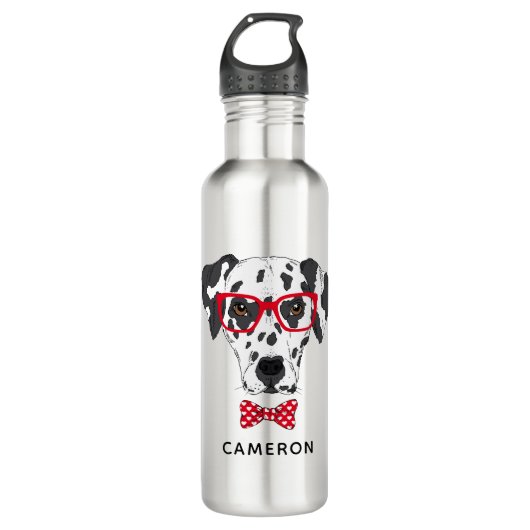 Fashionable Dalmatian | Jouw namen toevoegen Waterfles (Voorkant)