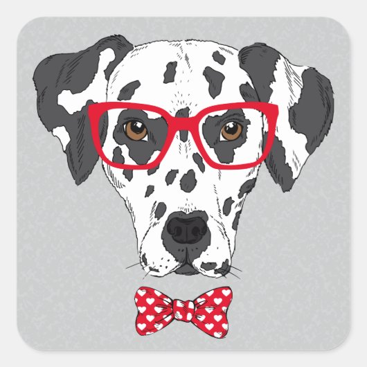 Fashionable Dalmatian Vierkante Sticker (Voorkant)
