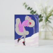 Fashionable dame in de winter briefkaart (Staand voorkant)