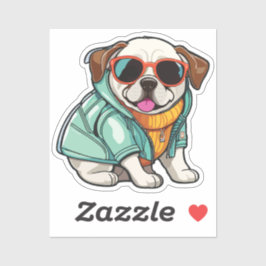 fashionable dog sticker