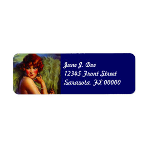 Fashionable Fan Flapper Night Return-adreslabel Etiket