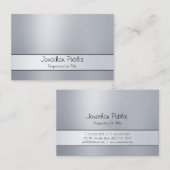 Fashionable Freehand Script Silver Moderne Eenvoud Visitekaartje (Voorkant / Achterkant)