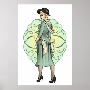 Fashionable Gangster - Pinup uit 1920 Poster