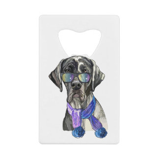 Fashionable Great Dane hipster Kredietkaart Flessenopener