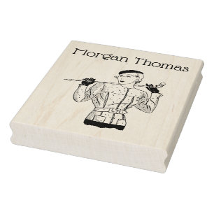 Fashionable Lady Golfer met Golf Club uit de jaren Rubberstempel