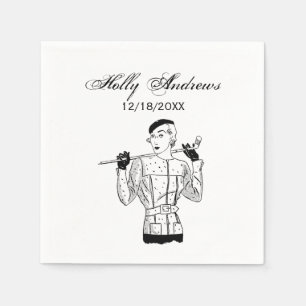 Fashionable Lady Golfer met Golf Club uit de jaren Servet