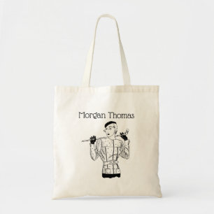 Fashionable Lady Golfer met Golf Club uit de jaren Tote Bag