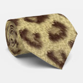 Fashionable leopardehuid fluffelbont, effect stropdas (Opgerold)