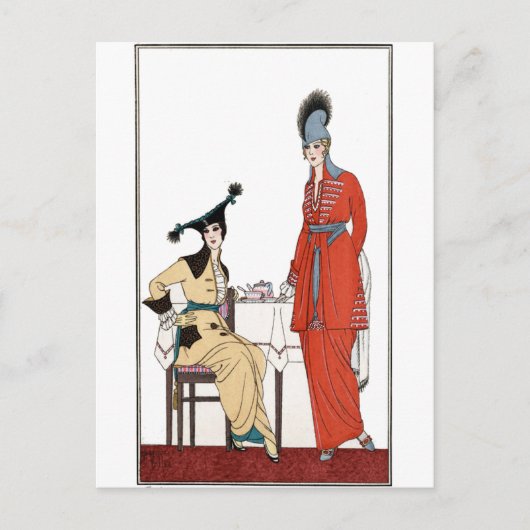 Fashionable -middag-Tea Briefkaart (Voorkant)