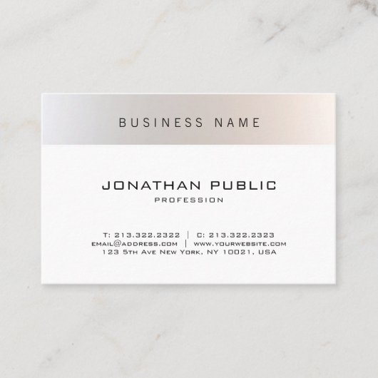 Fashionable Modern Minimal Professional Plain Visitekaartje (Voorkant)