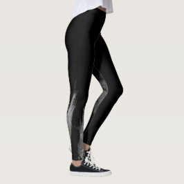 Fashionable Monochrome Urban Graffiti Smear Leggings
