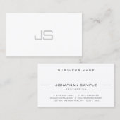 Fashionable Monogram Modern Design Clean Plain Visitekaartje (Voorkant / Achterkant)