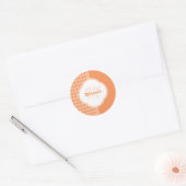 Fashionable Oranje Sound Bar Monogram en Naam Ronde Sticker (Envelop)