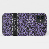 Fashionable Paarse luipaard afdrukken en kant Case-Mate iPhone Case (Achterkant (horizontaal))