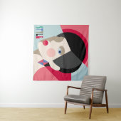 Fashionable, stijlvolle vrouw. Modernist stijlvrou Wandkleed (In Situ (horizontaal))