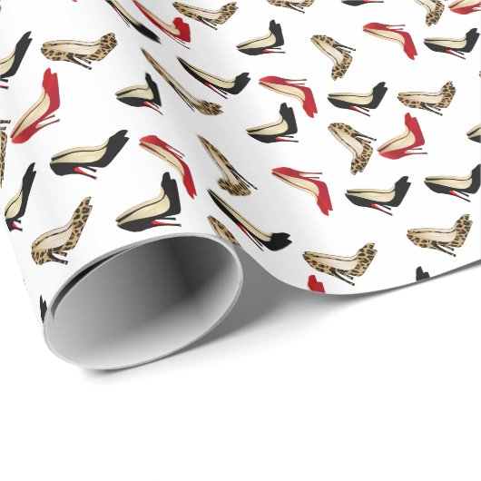 Fashionable Stiletto High Heels Wrapping Paper Cadeaupapier (Rol Hoek)
