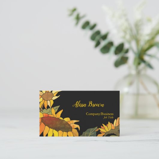 Fashionable Sunflower Professional Visitekaartje (Staand voorkant)