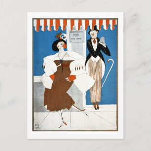 Fashionable Woman krijgt Man te veel opgewonden Briefkaart