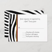 Fashionable Zebra Pattern Weddenschap RSVP Card (Voorkant / Achterkant)