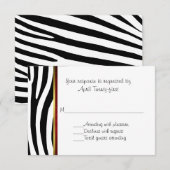 Fashionable Zebra Pattern Weddenschap RSVP Card Kaartje (Voorkant / Achterkant)