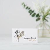 Fashionillustratie Beauty Business Butterfly Visitekaartje (Staand voorkant)