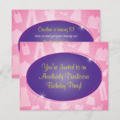 Fashionista Anniversaire Fête Invitation (Devant / Derrière)